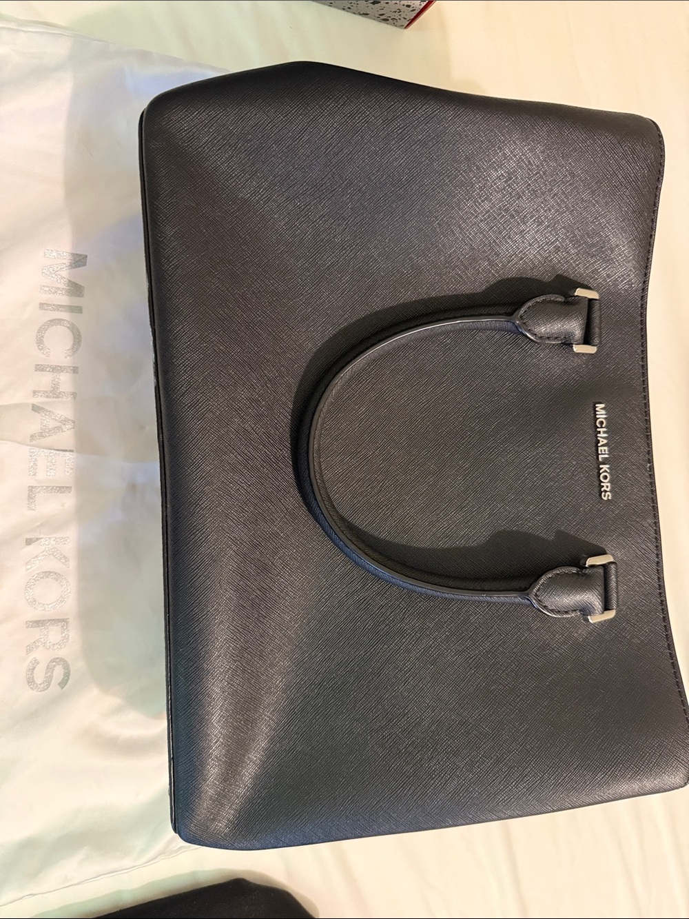 Michael Kors Navy Saffiano Leather Laptop Tote